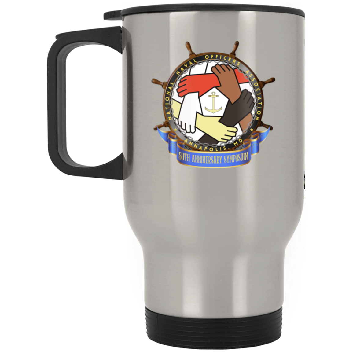 50th Silver Stainless Travel Mug